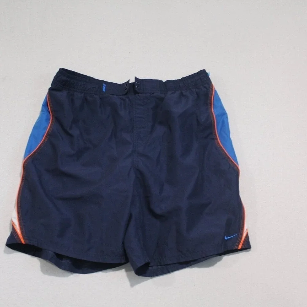 Nike Men Blue Trunks Board Shorts Summer Beach Size XL